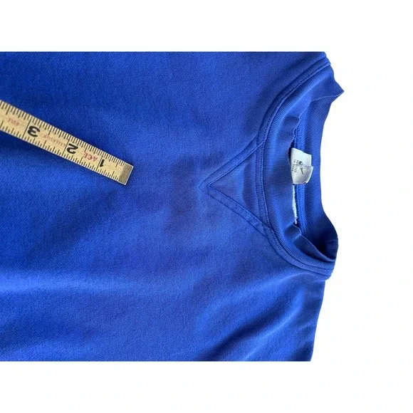 NIKE AIR - Vtg 80s Navy Blue Center Swoosh Crewneck Embroidered Sweatshirt L - Picture 6 of 11